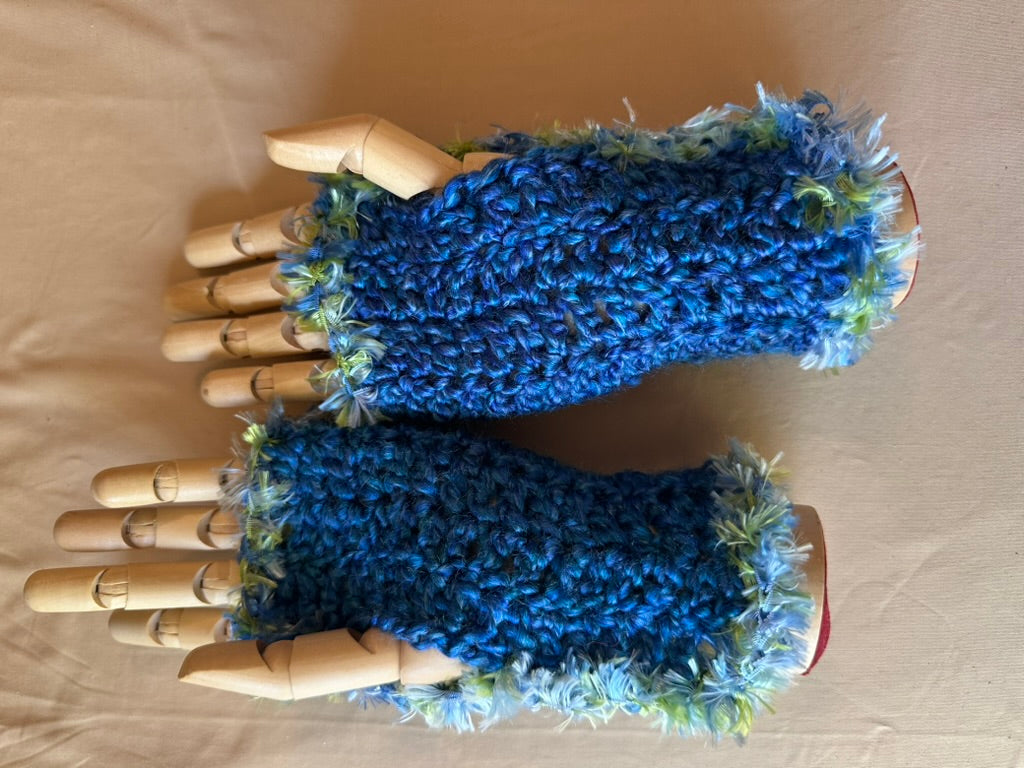 Blue Meanie Fingerless Gloves