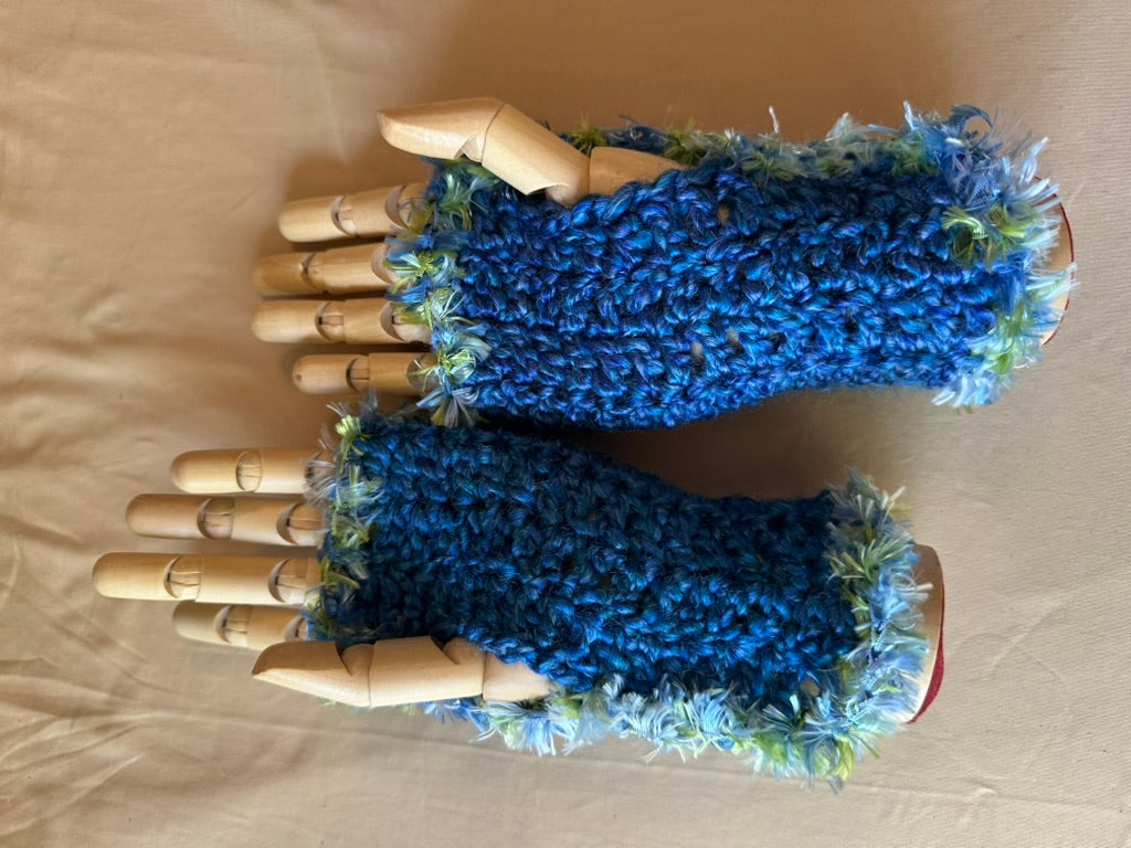 Blue Meanie Fingerless Gloves