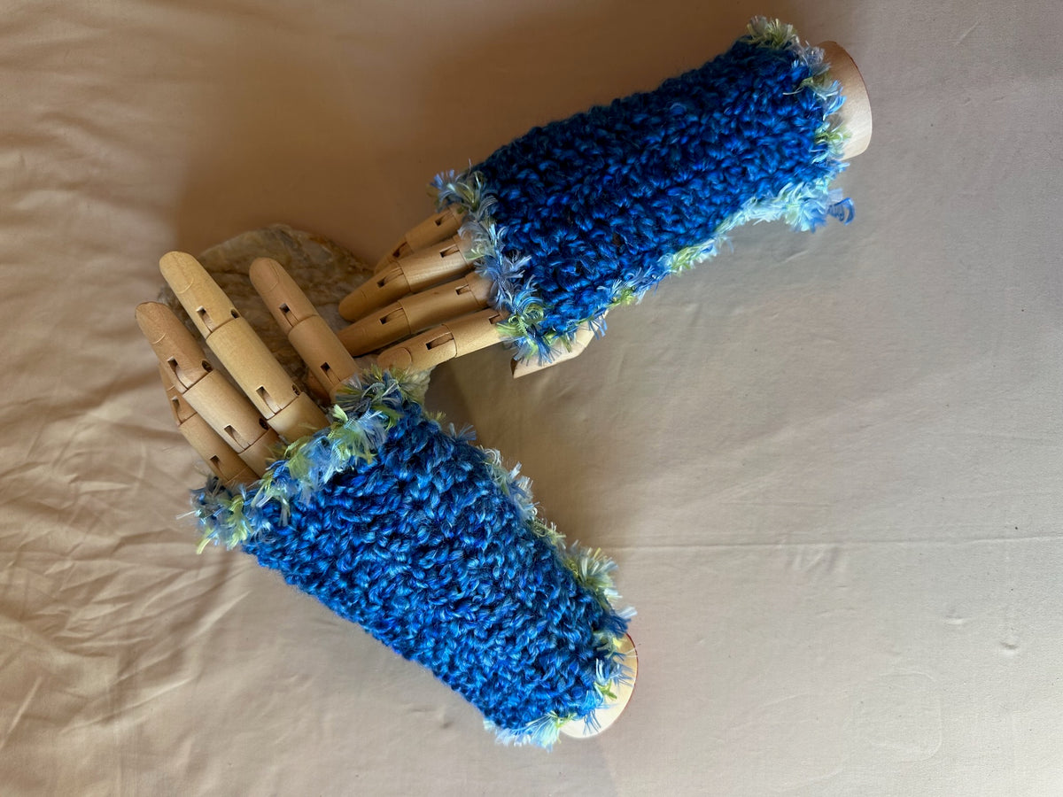 Blue Meanie Fingerless Gloves