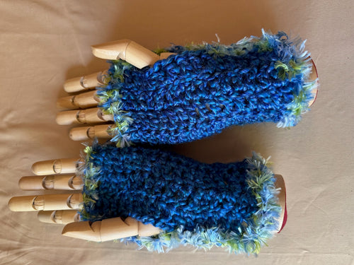 Blue Meanie Fingerless Gloves